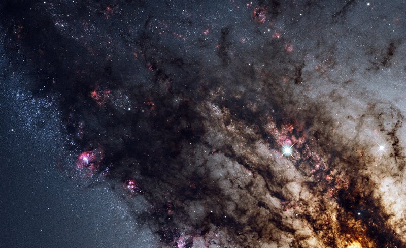 Galaxy with Nebulae — Black, Cosmic, Photograph