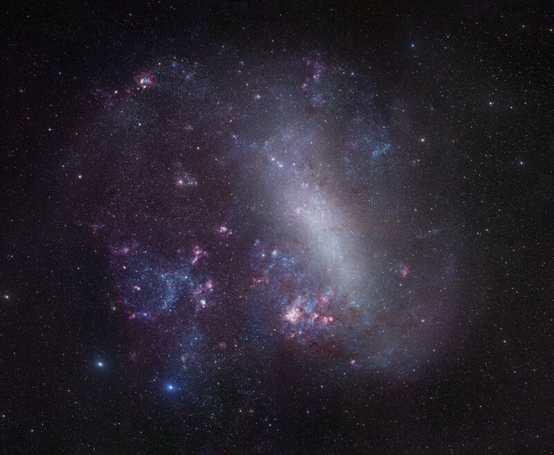 Galaxy with Nebulae — Black, Dramatic