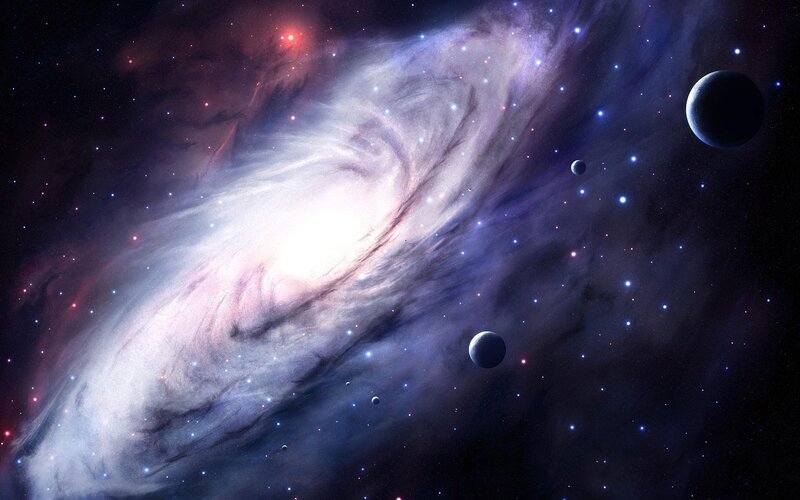 Galaxy with planets