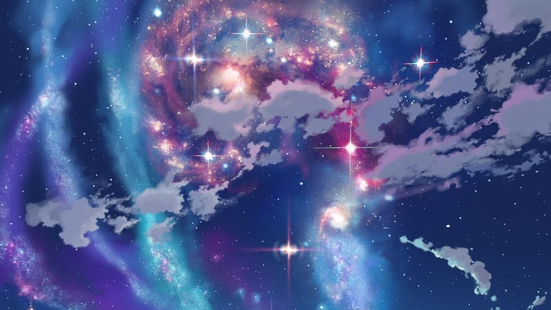 Galaxy with Stars and Nebula — Blue