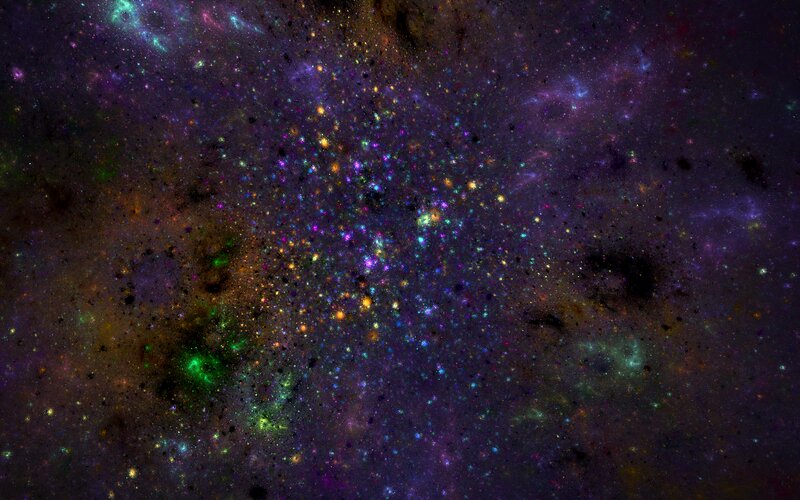 Galaxy with Stars and Nebula — Purple