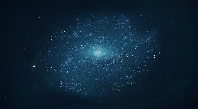 Galaxy with Stars — Blue, Serene