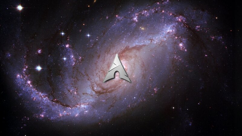 Galaxy with Starship Logo