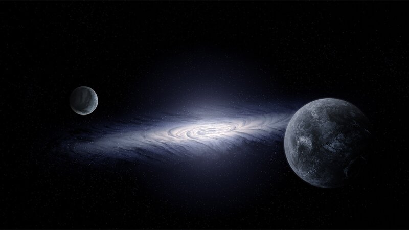 Galaxy with two planets