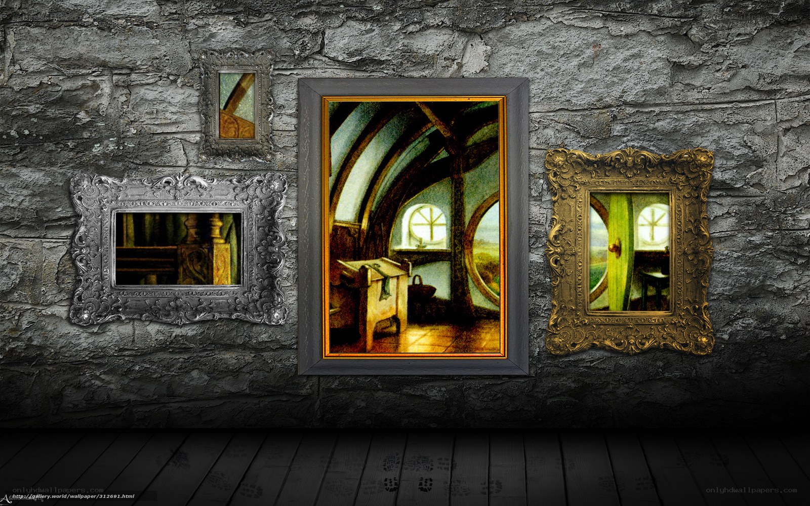 Gallery of framed paintings