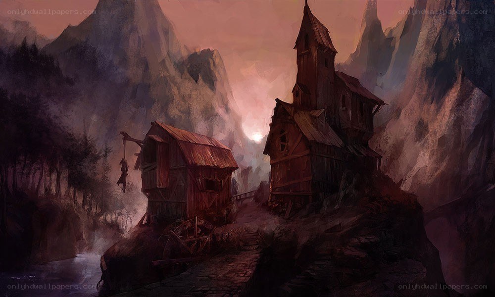 Gallows in a mountain village