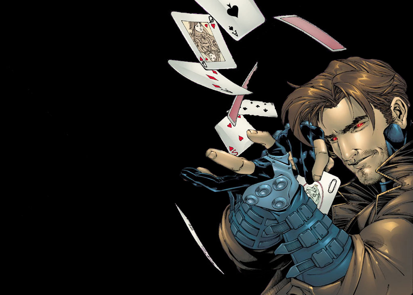 Gambler with cards