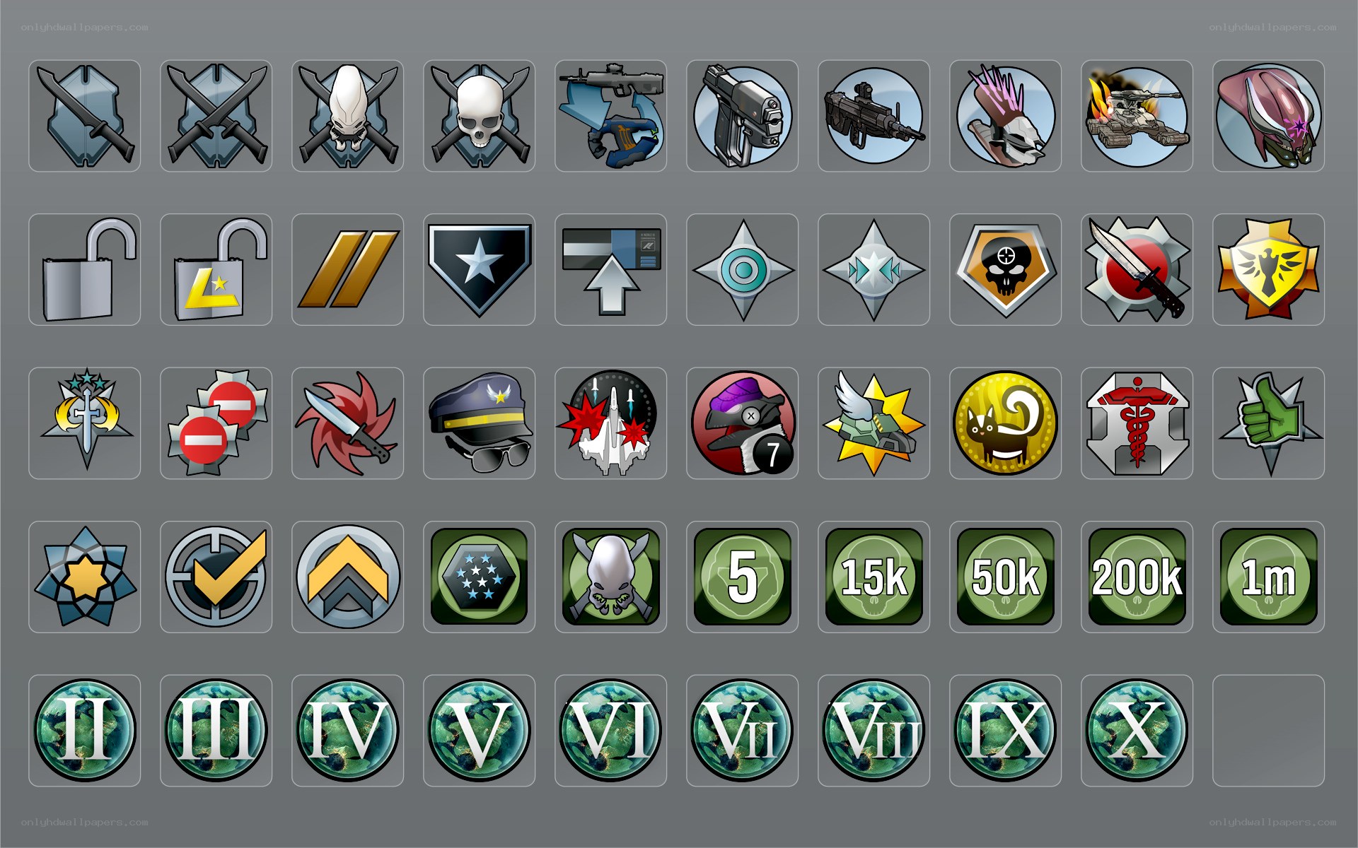 Game achievement icons collection