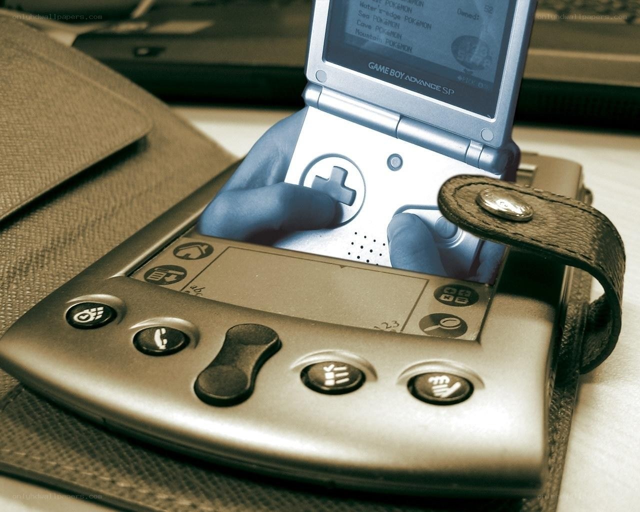 Game Boy Advance SP on a PDA