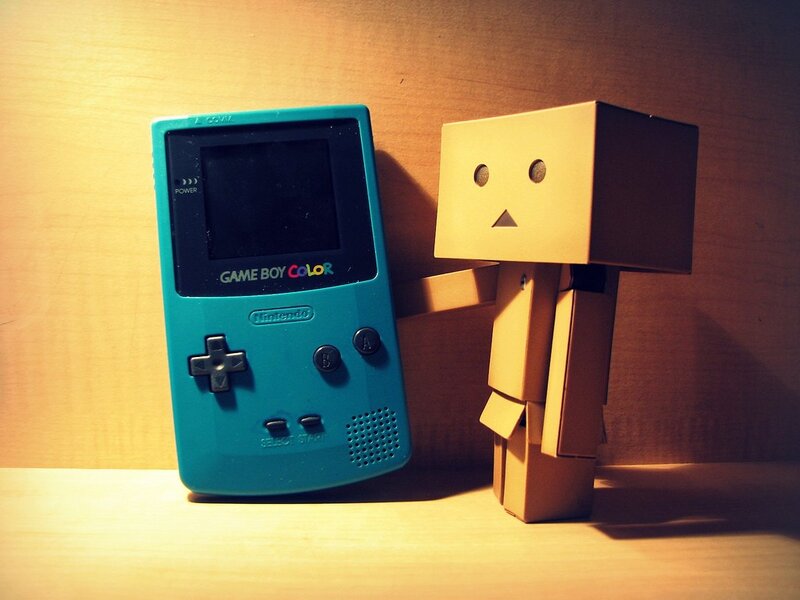Game Boy Color and Danbo figure