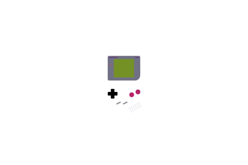 Game Boy Console — Gray, Minimalist