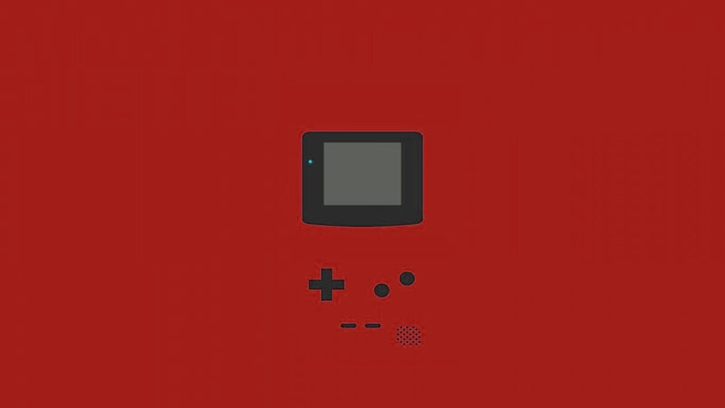 Game Boy on red background