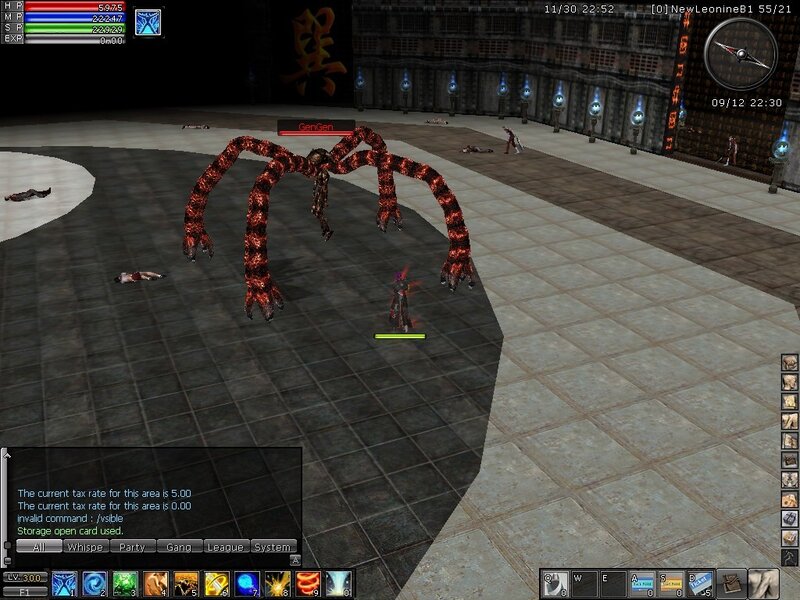 Game combat scene with spider boss