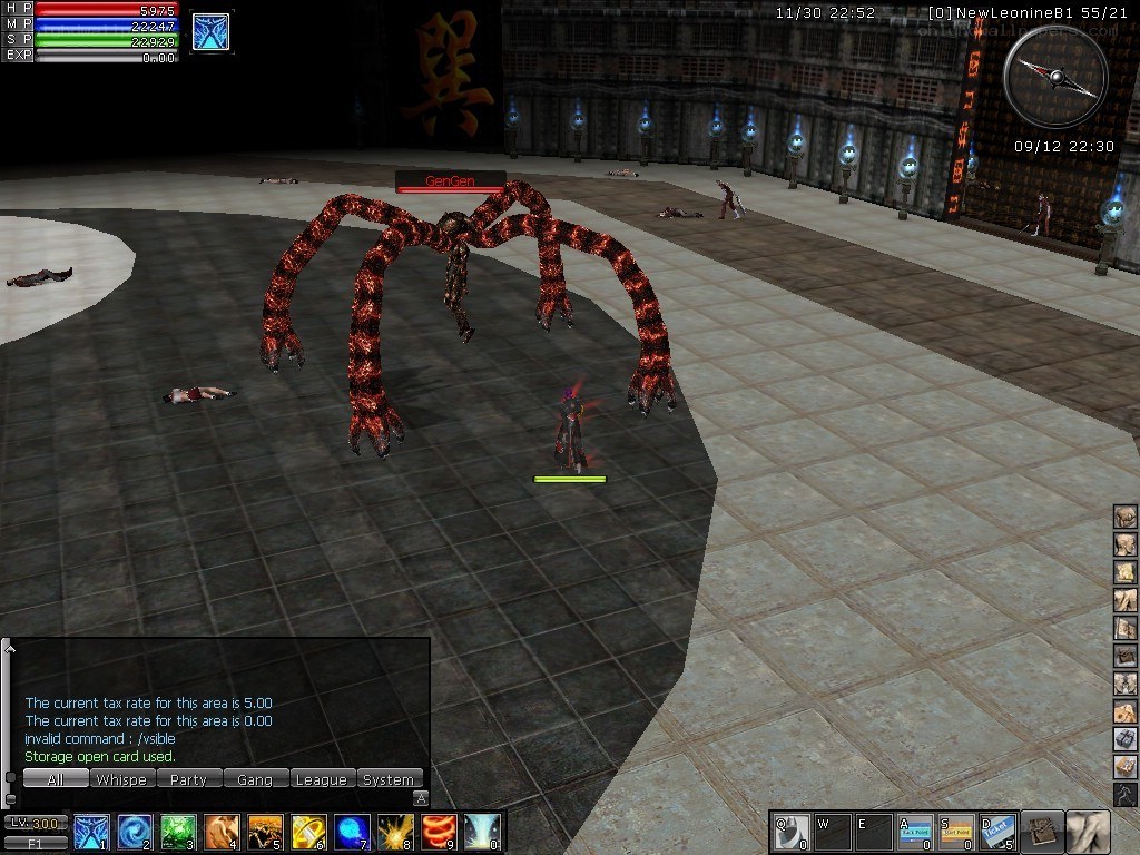 Game combat scene with spider boss