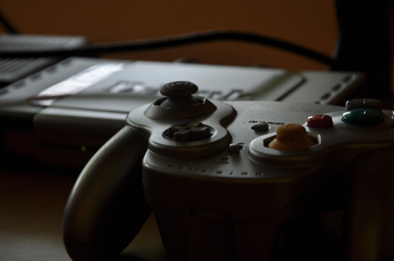 Game controller on desk