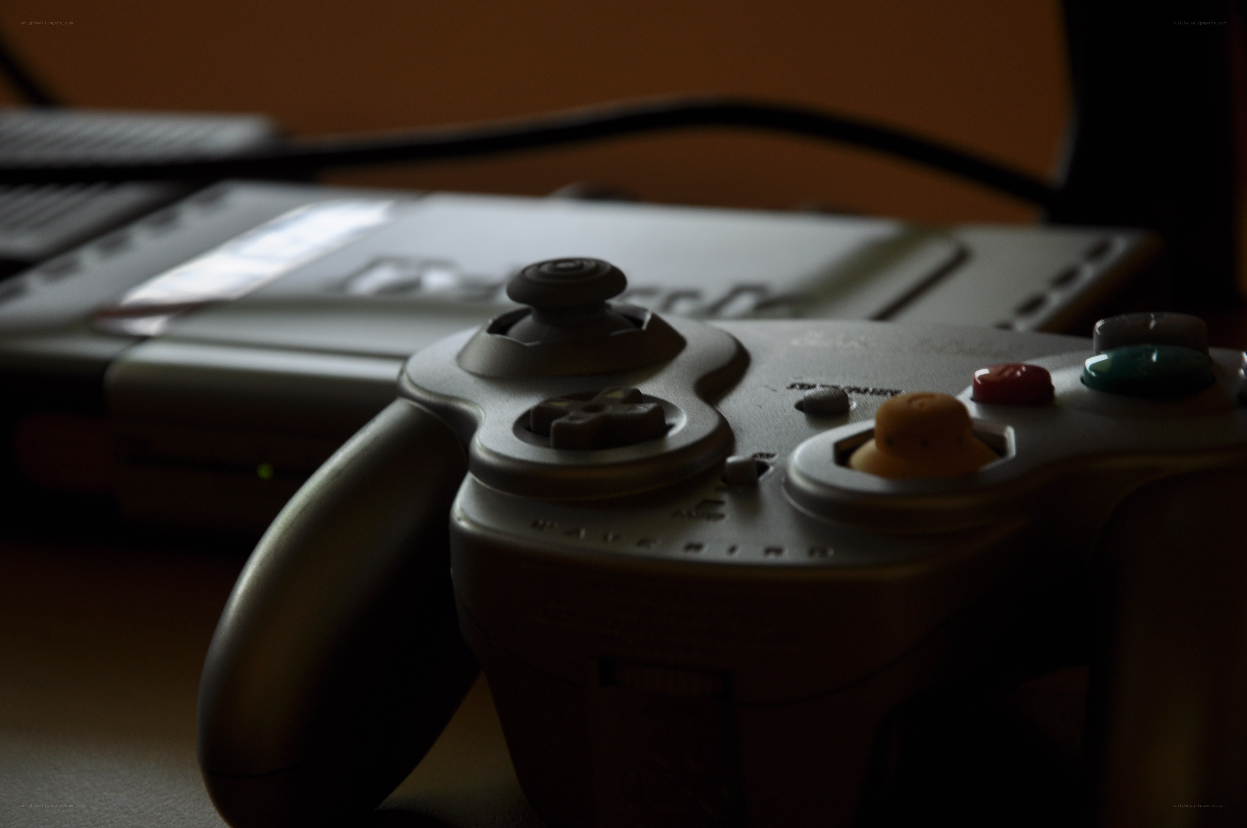 Game controller on desk