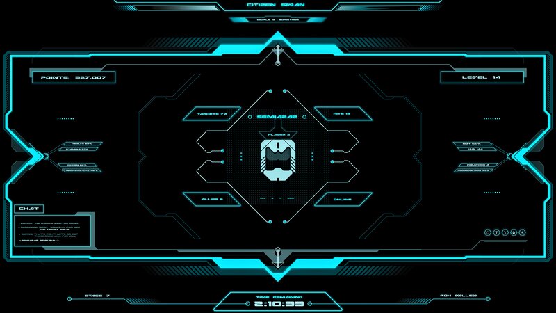 Game Heads-up Display — Black, Futuristic
