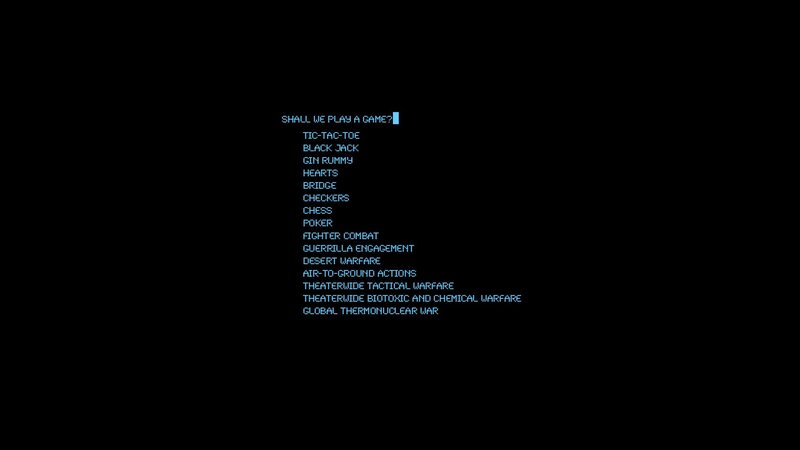Game Menu Screen — Black
