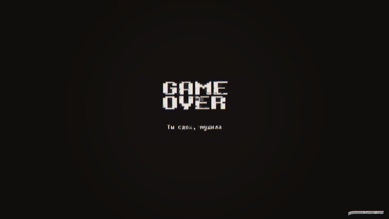 Game over Screen — Black, Dramatic, Pixel Art