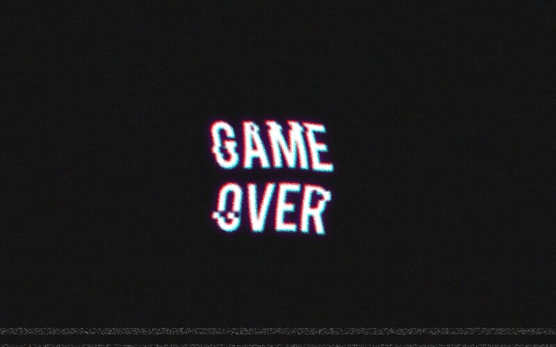 Game over Screen — Black, Retro, Pixel Art