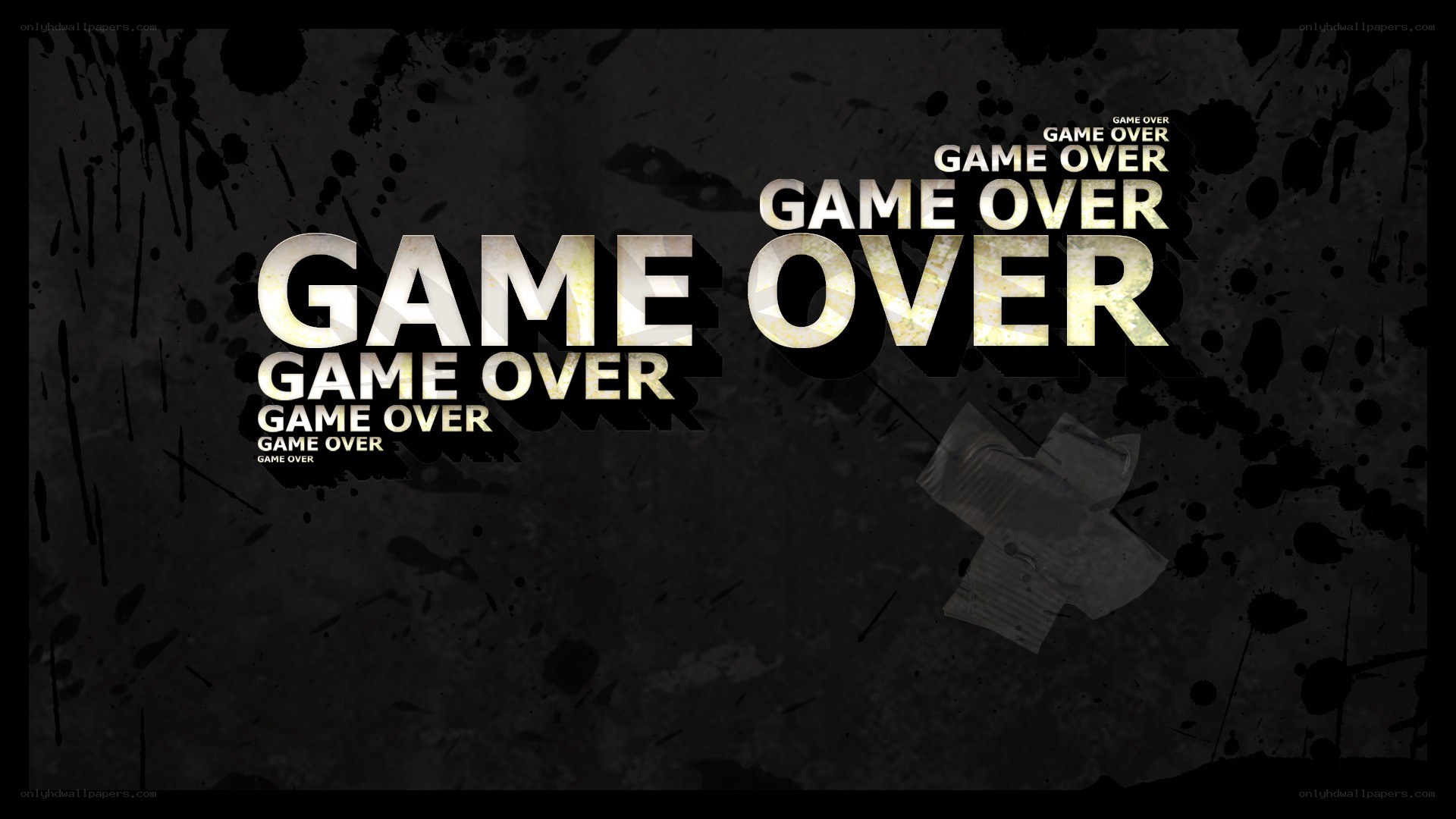 Game Over screen with splatters
