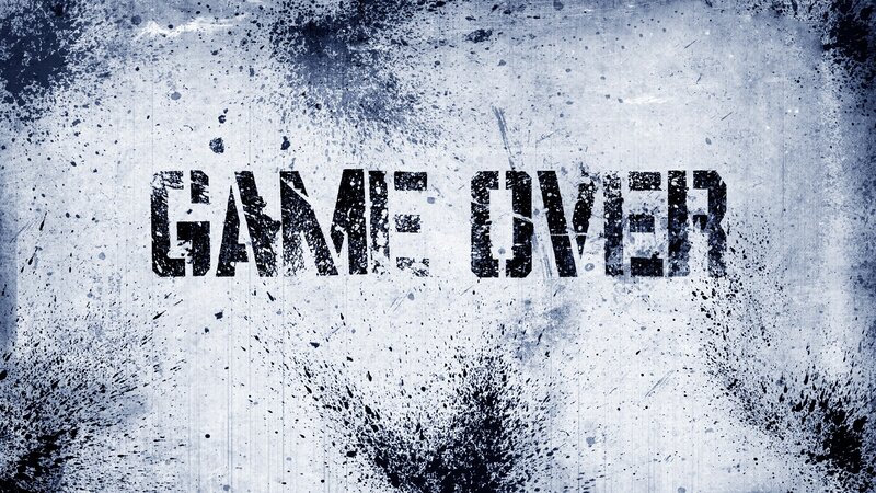 Game over Text — Black, Dramatic, Digital Art