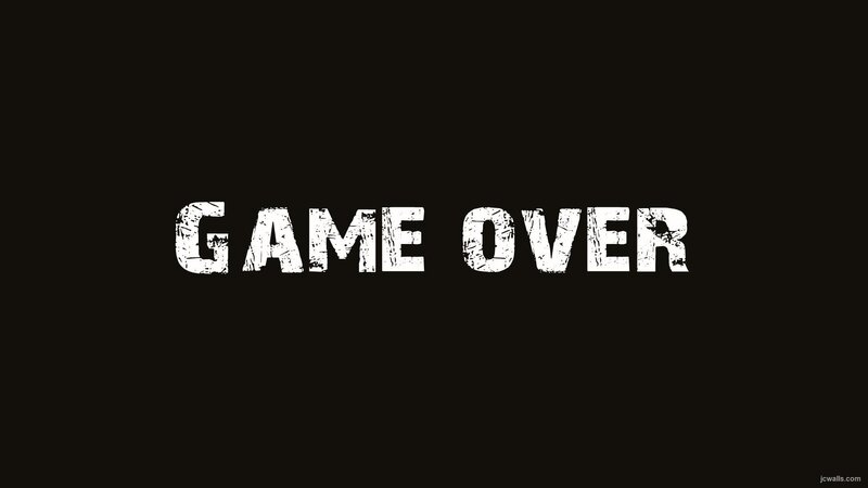 Game over Text — Black, Dramatic, Minimalist