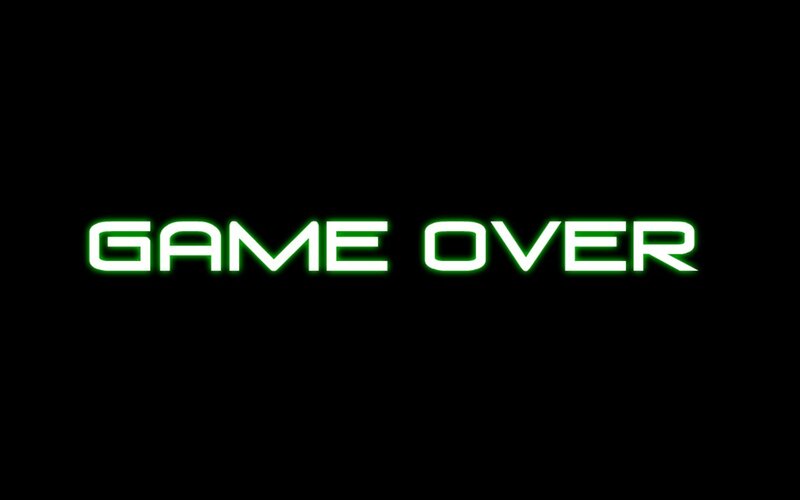 Game over Text — Black, Dramatic