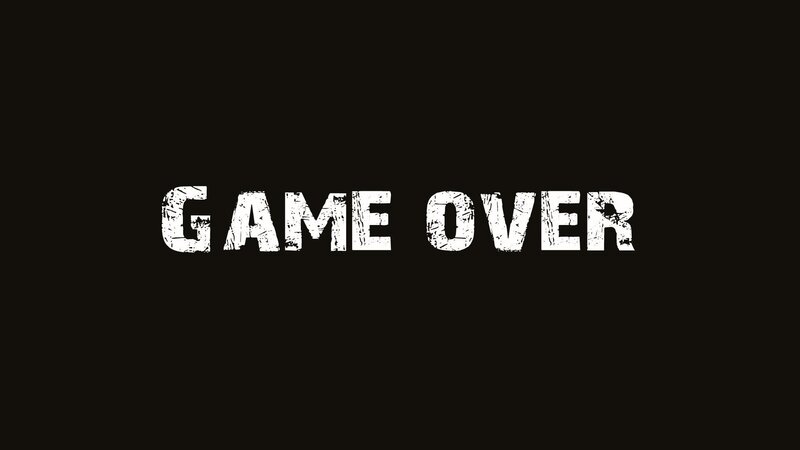 Game over Text — Black, Neutral, Minimalist