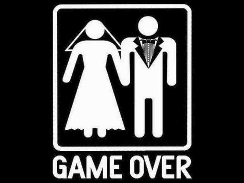 Game Over wedding sign