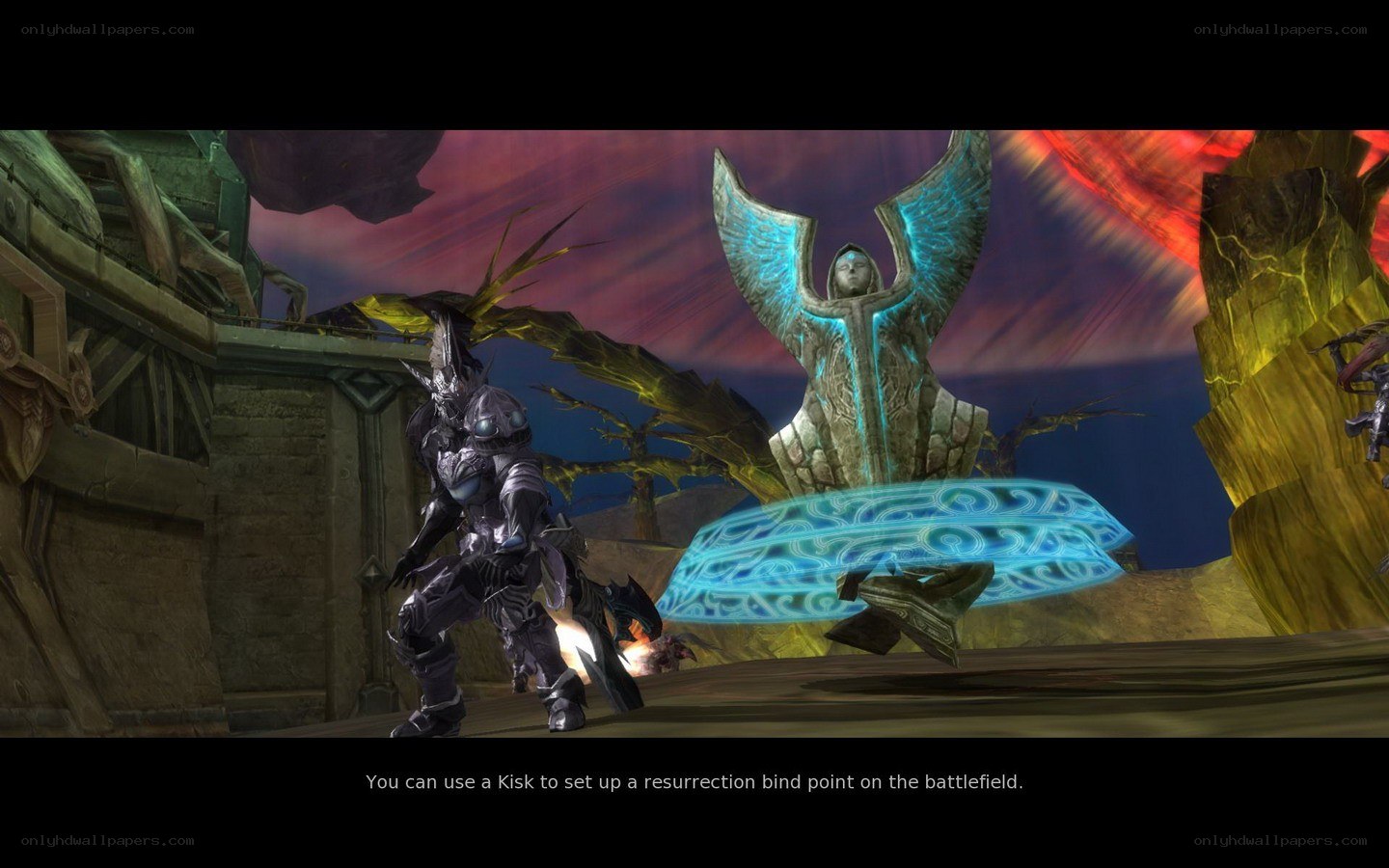 game scene with armored character