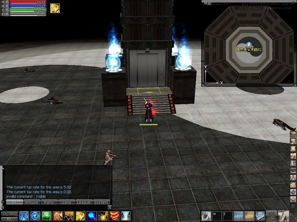 game scene with character and enemies