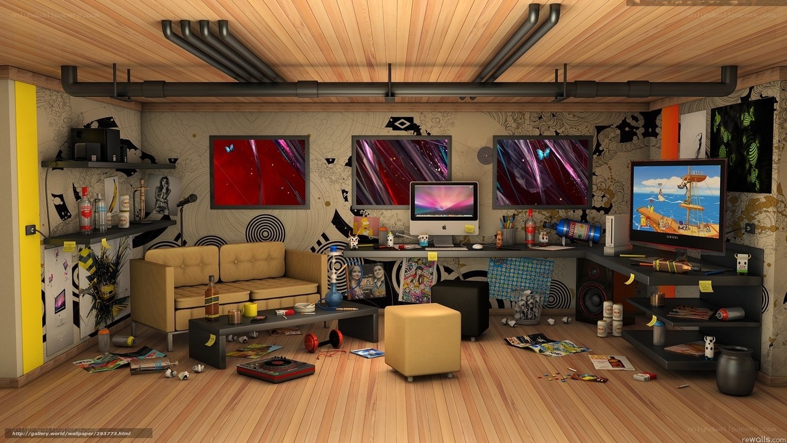 Gamer's messy room