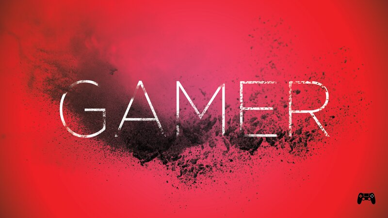 Gamer Text on Red
