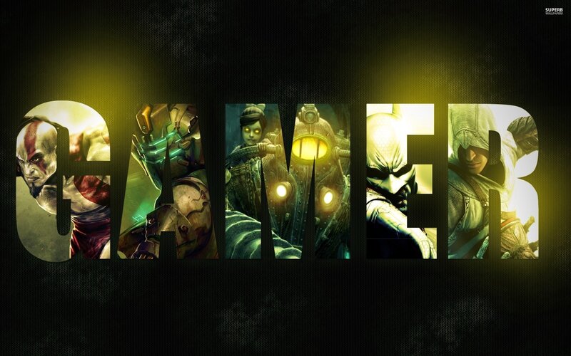 Gamer Text with Characters