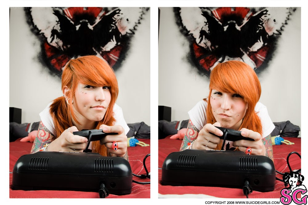 gamer with red hair