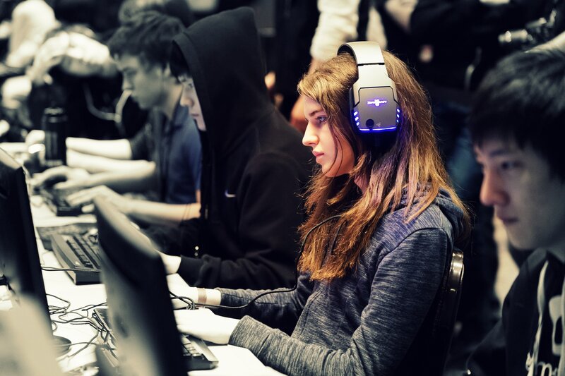 Gamers at a competition