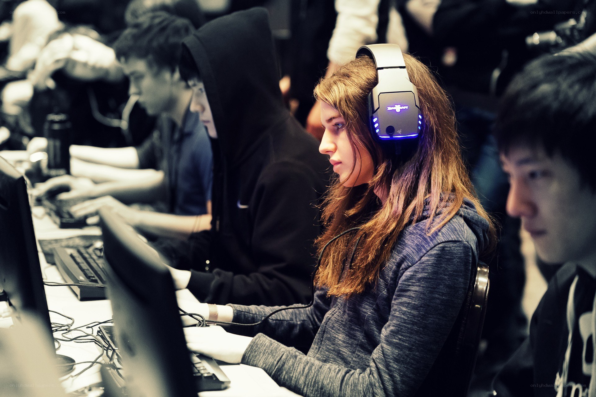 Gamers at a competition