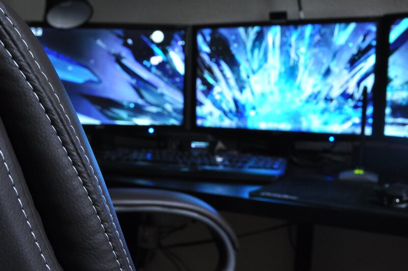 Gaming Chair and Monitors