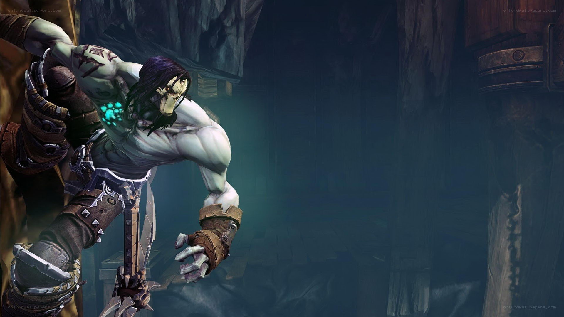 gaming character in dark dungeon