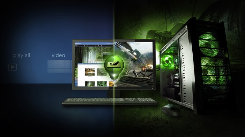 Gaming Computer Setup — Green