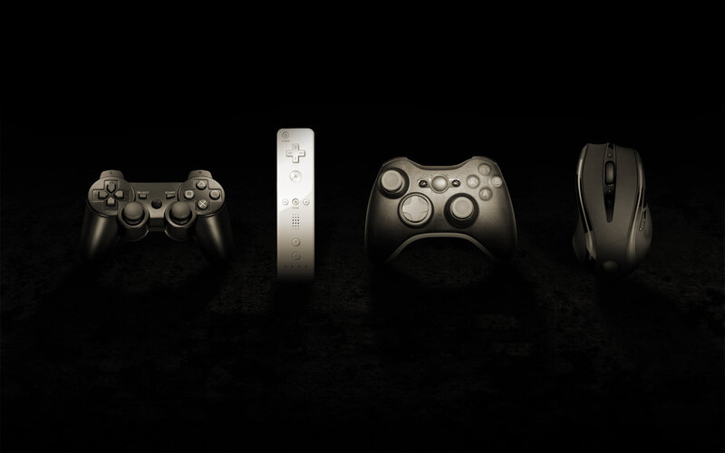 Gaming controllers in dark setting