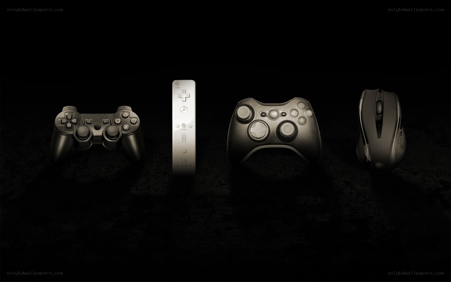 Gaming controllers in dark setting