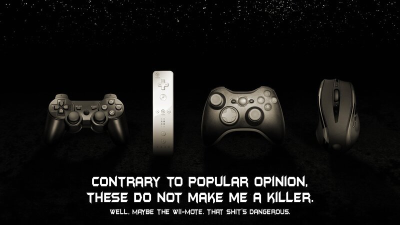 gaming controllers with text