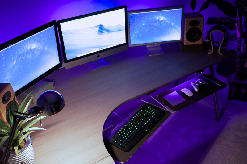 Gaming Desk Setup — Purple