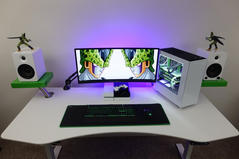Gaming Desk Setup — White
