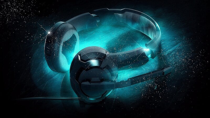 Gaming Headset — Blue, Dramatic
