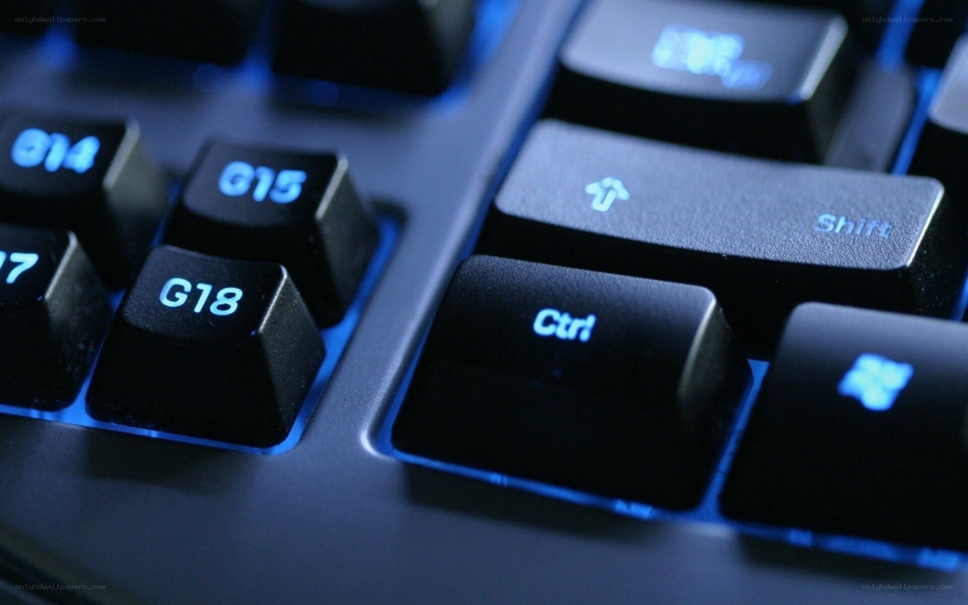 gaming keyboard with blue backlight