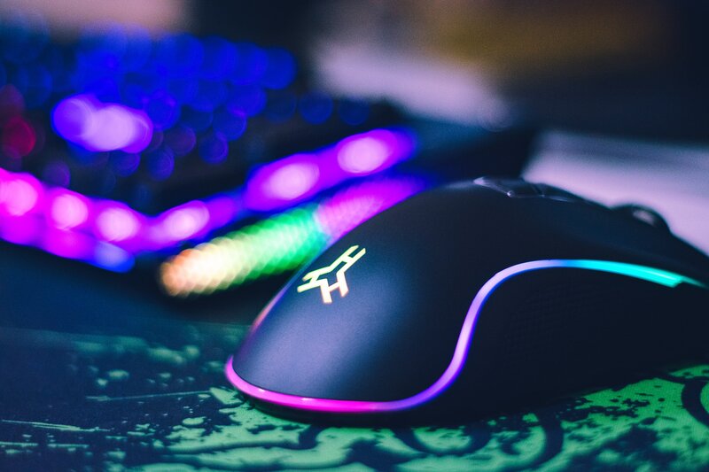 Gaming Mouse on Desk — Black