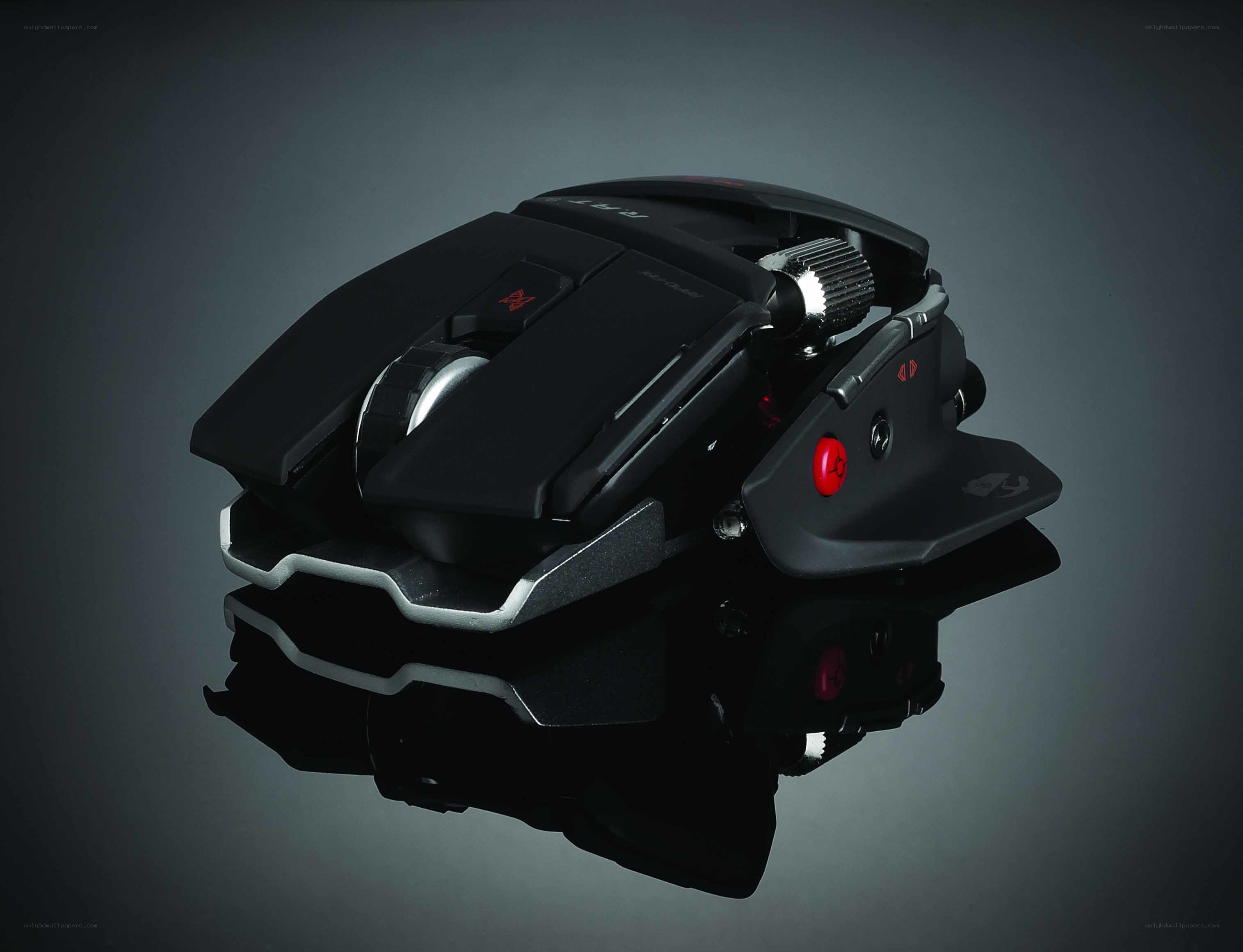 gaming mouse with red accents